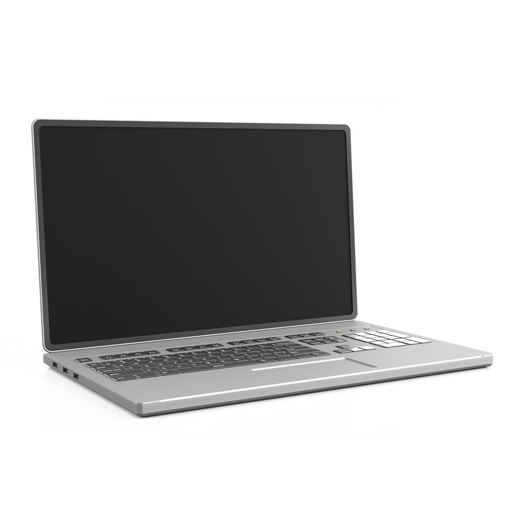 Freigestelltes Produktfoto eines Laptops